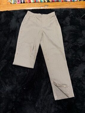 Lulu's Beige and Black Houndstooth Chinos